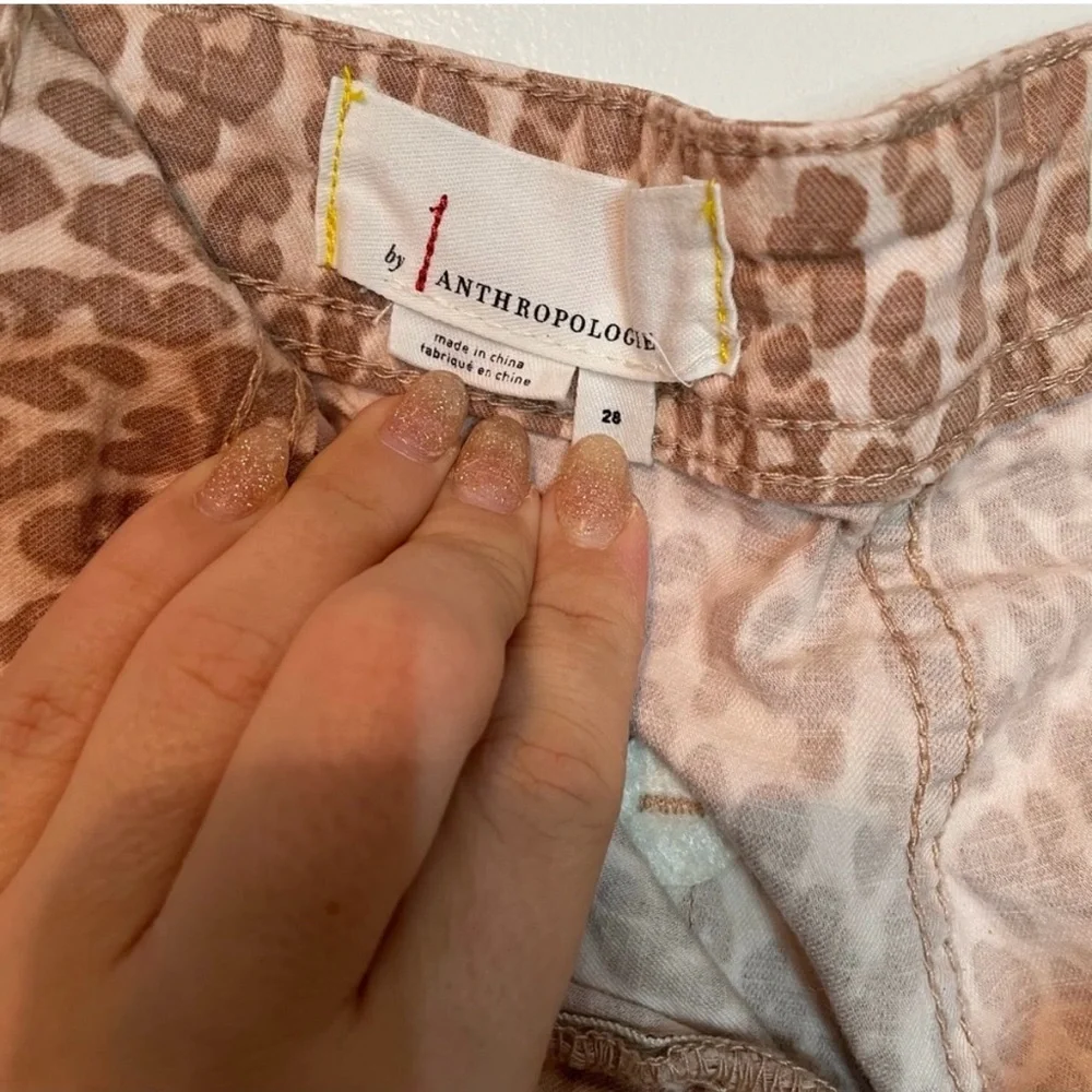 Anthropolgie The Wanderer Pants Leopard/Cheetah Print 28 Cream/Tan - Picture 6 of 10